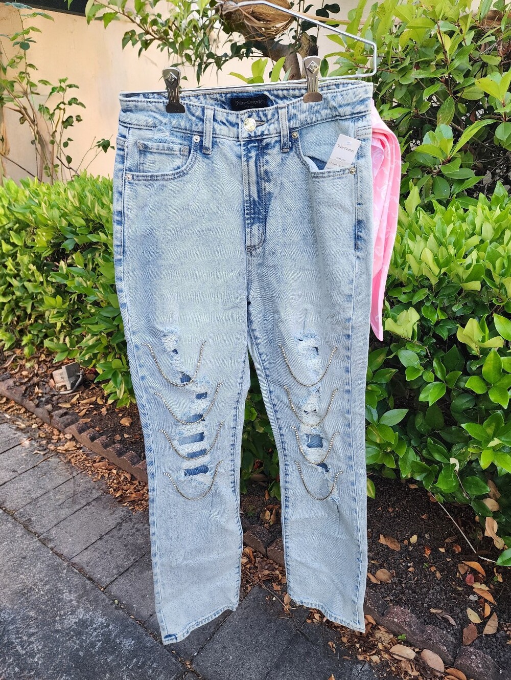 Juicy Couture Light Wash Destroy Women Jeans Size 28 Nwt